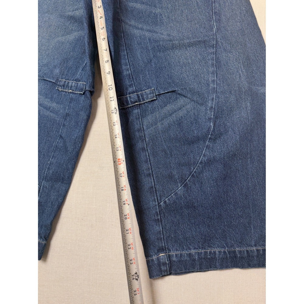 Pilcro Cinch Back Barrel Leg Wide Leg Jeans Medium Wash Blue 27 - Picture 9 of 9